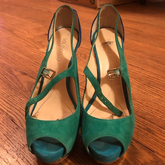 STUNNING suede pumps blue and green - Picture 3 of 7